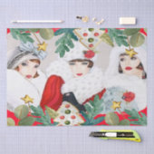 ヴィンテージクリスマスレディースデコップページ 薄葉紙 (クラフト)