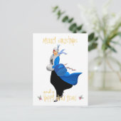 ヴィンテージクリスマスレディーメリークリスマスグリーティング ポストカード (スタンド正面)