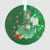 ヴィンテージクリスマスレディーメーリングレターグリーン オーナメント (裏面)