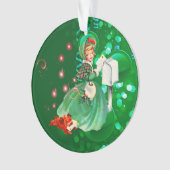 ヴィンテージクリスマスレディーメーリングレターグリーン オーナメント (正面)