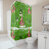 ヴィンテージクリスマスレディ雪の結晶1950年代 シャワーカーテン (インサイチュ)