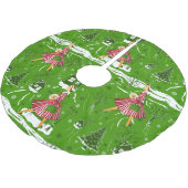 ヴィンテージクリスマスレディ雪の結晶1950年代 ブラッシュドポリエステルツリースカート (アングル)