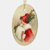 ヴィンテージクリスマスレディin赤 セラミックオーナメント (左)