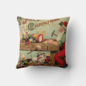 ヴィンテージクリスマスレトロクリスマス パーソナライズされた クッション (裏面)