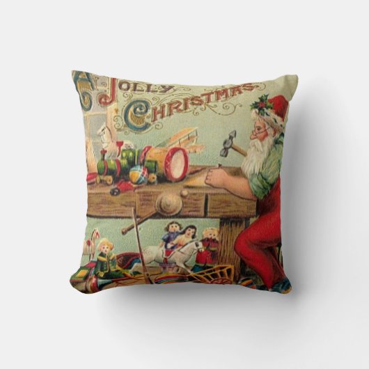 ヴィンテージクリスマスレトロクリスマス パーソナライズされた クッション (正面)