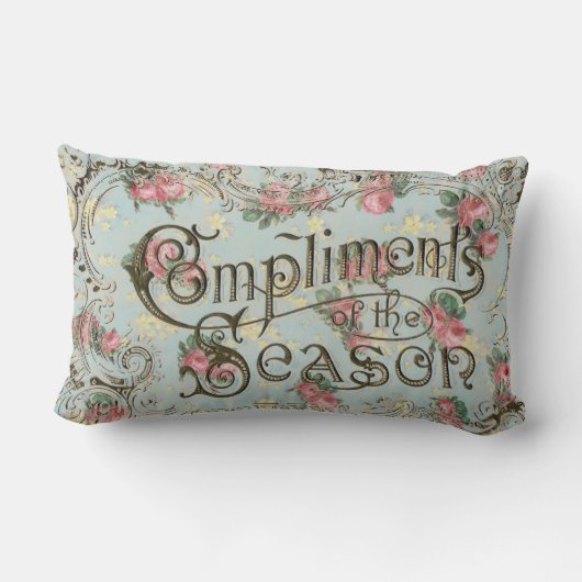 ヴィンテージクリスマスレトロクリスマス パーソナライズされた ランバークッション (裏面)