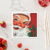 ヴィンテージクリスマスレトロサンタパーティーナプキン スタンダードカクテルナプキン (インサイチュ)