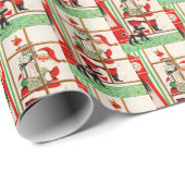 ヴィンテージクリスマスレトロサンタロックスプードル ラッピングペーパー (ロールコーナー)