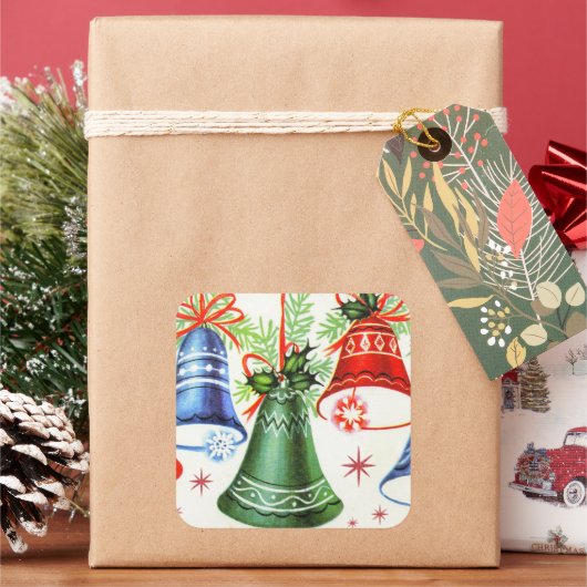 ヴィンテージクリスマスレトロベルズホリデーシール スクエアシール (クリスマス)