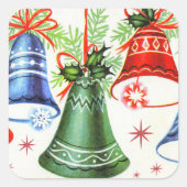 ヴィンテージクリスマスレトロベルズホリデーシール スクエアシール (正面)