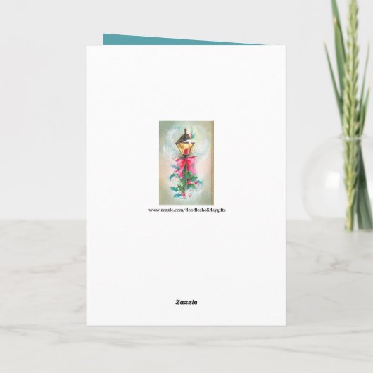 ヴィンテージクリスマスレトロランプのカスタマイズ可能カード シーズンカード (裏面)