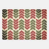 ヴィンテージクリスマスレトロ植物模様 ラッピングペーパーシート (正面)