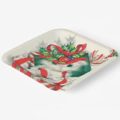 ヴィンテージクリスマスレトロ猫パーティープレート ペーパープレート (傾斜あり)