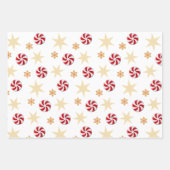 ヴィンテージクリスマスレトロGroovyピンク、青、緑 ラッピングペーパーシート (正面3)