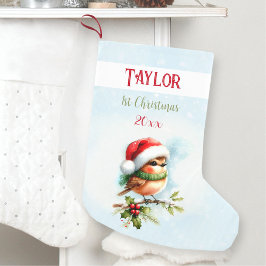 ヴィンテージクリスマスロビン1stクリスマスストッキング スモールクリスマスストッキング