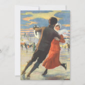 ヴィンテージクリスマスロマンティックアイススケートで滑る招待状 招待状 (正面)