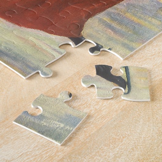 ヴィンテージクリスマスロマンティックカップル氷スケートで滑る ジグソーパズル (側面)