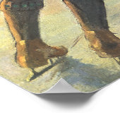 ヴィンテージクリスマスロマンティックカップル氷スケートで滑る ポスター (角)