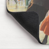 ヴィンテージクリスマスロマンティックカップル氷スケートで滑る マウスパッド (コーナー)