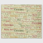 ヴィンテージクリスマスワードアートティッシュペーパー ラッピングペーパー (フラット)