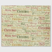ヴィンテージクリスマスワードアート ラッピングペーパー (フラット)