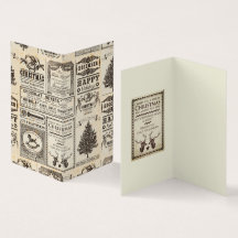 ヴィンテージクリスマスワードカード