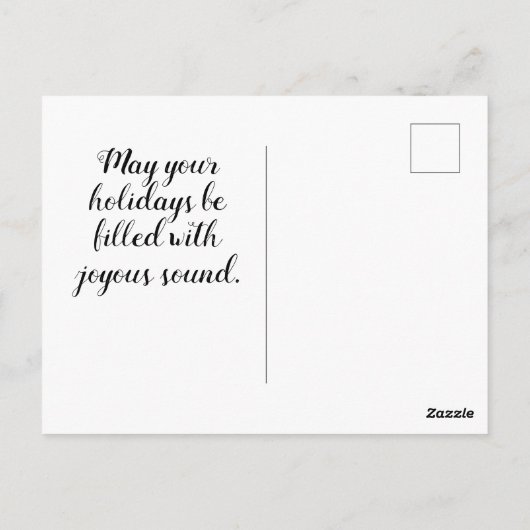 ヴィンテージクリスマスヴァイオリンと楽譜はがき ポストカード (裏面)