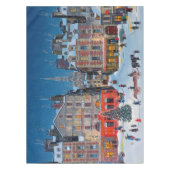 ヴィンテージクリスマスヴィレッジの描馬車 テーブルクロス (正面)