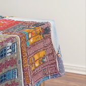 ヴィンテージクリスマスヴィレッジの描馬車 テーブルクロス (インサイチュ)