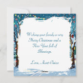 ヴィンテージクリスマスヴィレッジパーソナライズされた シーズンカード (裏面)