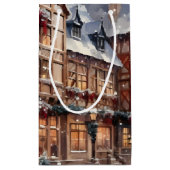 ヴィンテージクリスマスヴィレッジ通りホリデイ スモールペーパーバッグ (裏面)