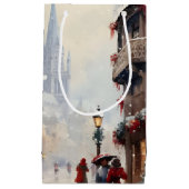 ヴィンテージクリスマスヴィレッジ通りホリデイ スモールペーパーバッグ (正面)