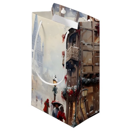 ヴィンテージクリスマスヴィレッジ通りホリデイ スモールペーパーバッグ (正面アングル)