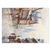 ヴィンテージクリスマスヴィレッジ通りホリデイ テーブルクロス (正面(横))