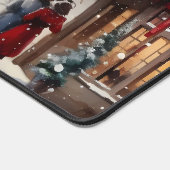 ヴィンテージクリスマスヴィレッジ通りホリデイ デスクマット (コーナー)