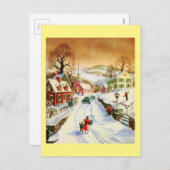 ヴィンテージクリスマスヴィレッジ シーズンポストカード (正面/裏面)