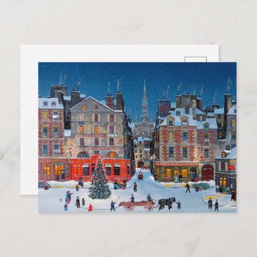 ヴィンテージクリスマスヴィレッジ シーズンポストカード (正面/裏面)