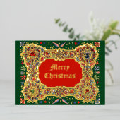 ヴィンテージクリスマス中世ライトアップスタイル 箔シーズンカード (立ち正面)