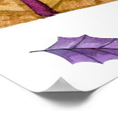 ヴィンテージクリスマス付き水彩模様オーナメント ポスター (角)