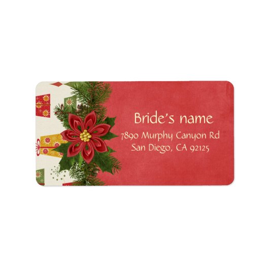 ヴィンテージクリスマス住所 シール (正面)