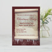 ヴィンテージクリスマス冬のスクロール氷柱スノーフレーク 招待状 (スタンド正面)