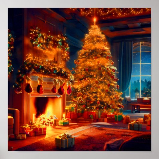 ヴィンテージクリスマス冬 ポスター (正面)