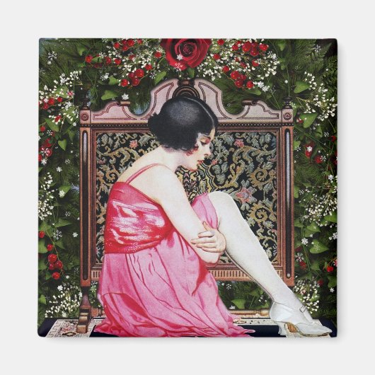 ヴィンテージクリスマス冷蔵庫用マグネット マグネット (正面)