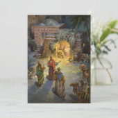 ヴィンテージクリスマス出生とVisiting Magi シーズンカード (スタンド正面)