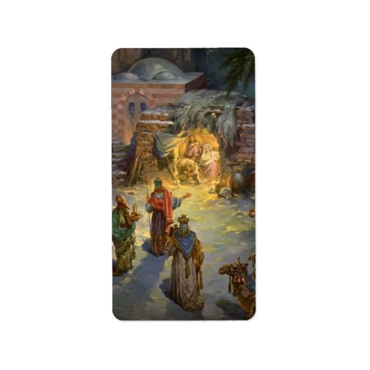 ヴィンテージクリスマス出生とVisiting Magi ラベル (正面)
