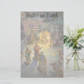 ヴィンテージクリスマス出生とVisiting Magi 便箋 (スタンド正面)