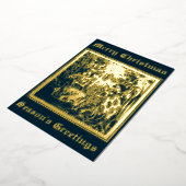 ヴィンテージクリスマス出生の崇拝 箔シーズンカード (回転した状態)