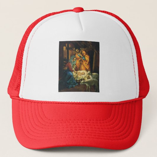 ヴィンテージクリスマス出生イエズスinマンガー キャップ (正面)