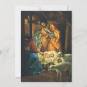 ヴィンテージクリスマス出生シーンパーティの招待状 招待状 (正面)