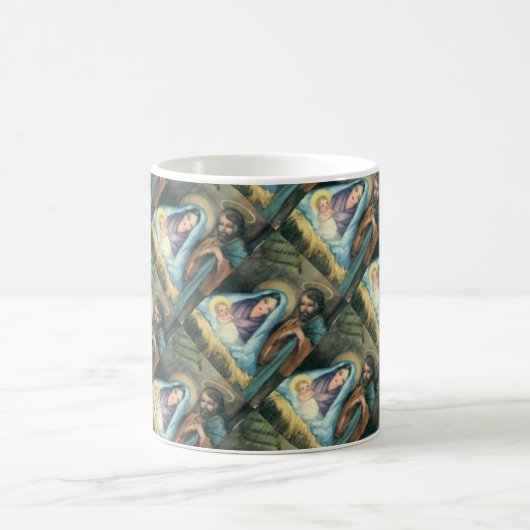 ヴィンテージクリスマス出生シーンマググ コーヒーマグカップ (中央)